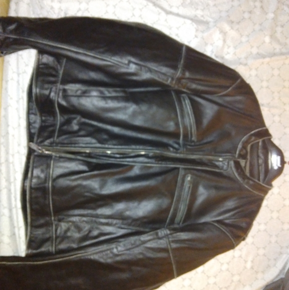 Men's large leather jacket - Picture 2 of 2